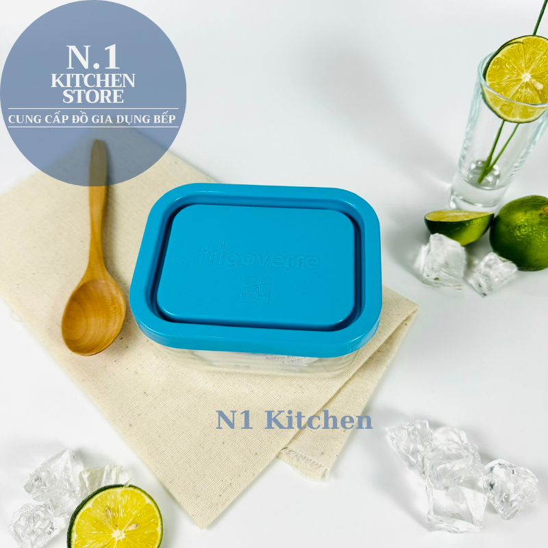 Hộp thủy tinh trữ đông Frigoverre chữ nhật 13x10 cm - 400ml - Bormioli Rocco Ý - Hàng chính hãng