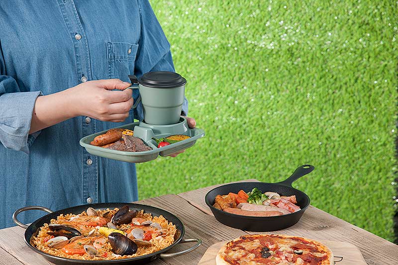 Cốc uống nước kèm nắp liền màu xanh nội địa Nhật Bản