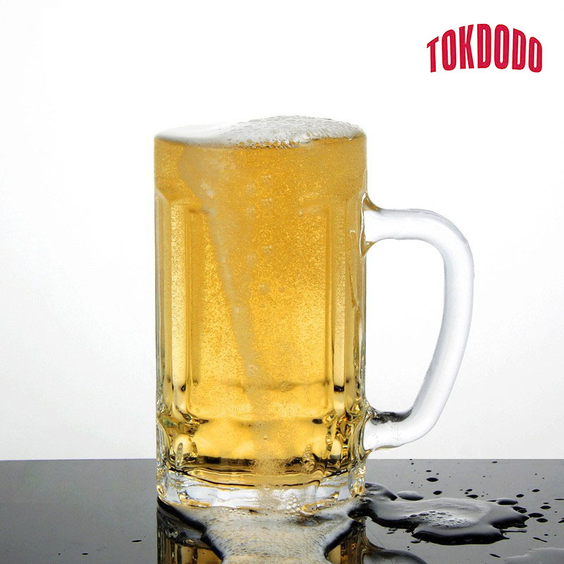 Combo 6 Ly Thủy Tinh Có Quai Cầm 380ml TOKDODO-ZB18 Chuyên Làm Ly Uống Bia