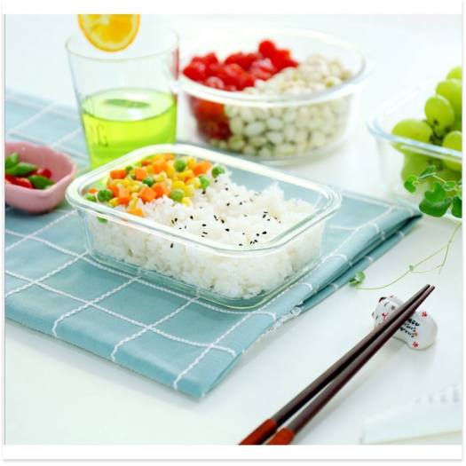 Bộ 2 Hộp Cơm Văn Phòng, Chất Liệu Thủy Tinh Chịu Nhiệt Tốt, Nắp Nhựa PP Cao Cấp An Toàn Sức Khoẻ Kèm Túi Xách Tiện Lợi- Hàng Chính Hãng MINIIN