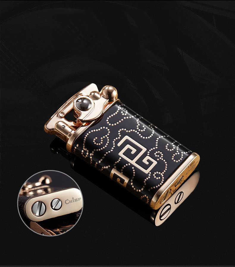 Vỏ Hột Quẹt Bật Lửa xăng đá sơn mài Chief CF018 Thiết Kế Đẹp Độc Lạ Với Nhiều Kiểu Họa Tiết Hoa Văn Sang Trọng - Dùng Xăng Bấc Đá Cao Cấp