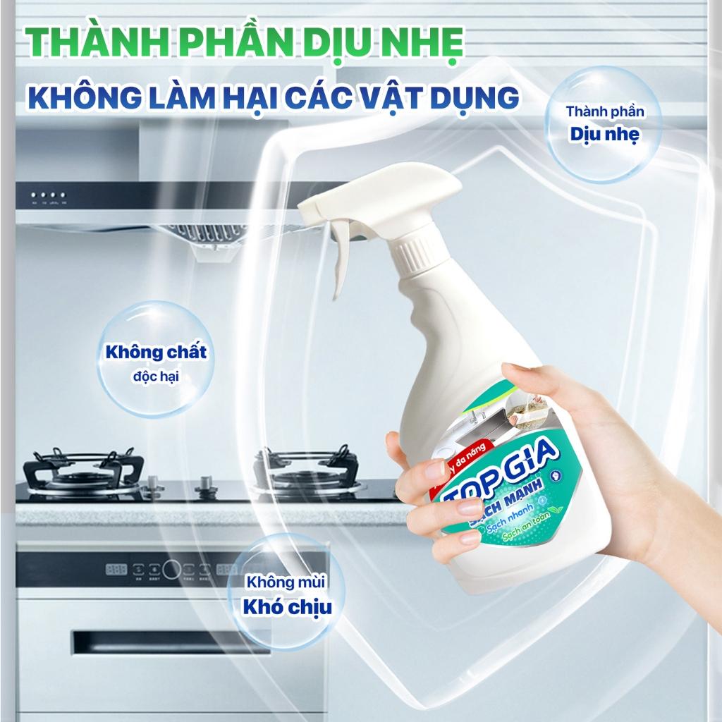 Combo 3 chai xịt tẩy đa năng TOPGIA 500ml: làm sạch vết bẩn, khử mùi, kháng khuẩn hiệu quả.