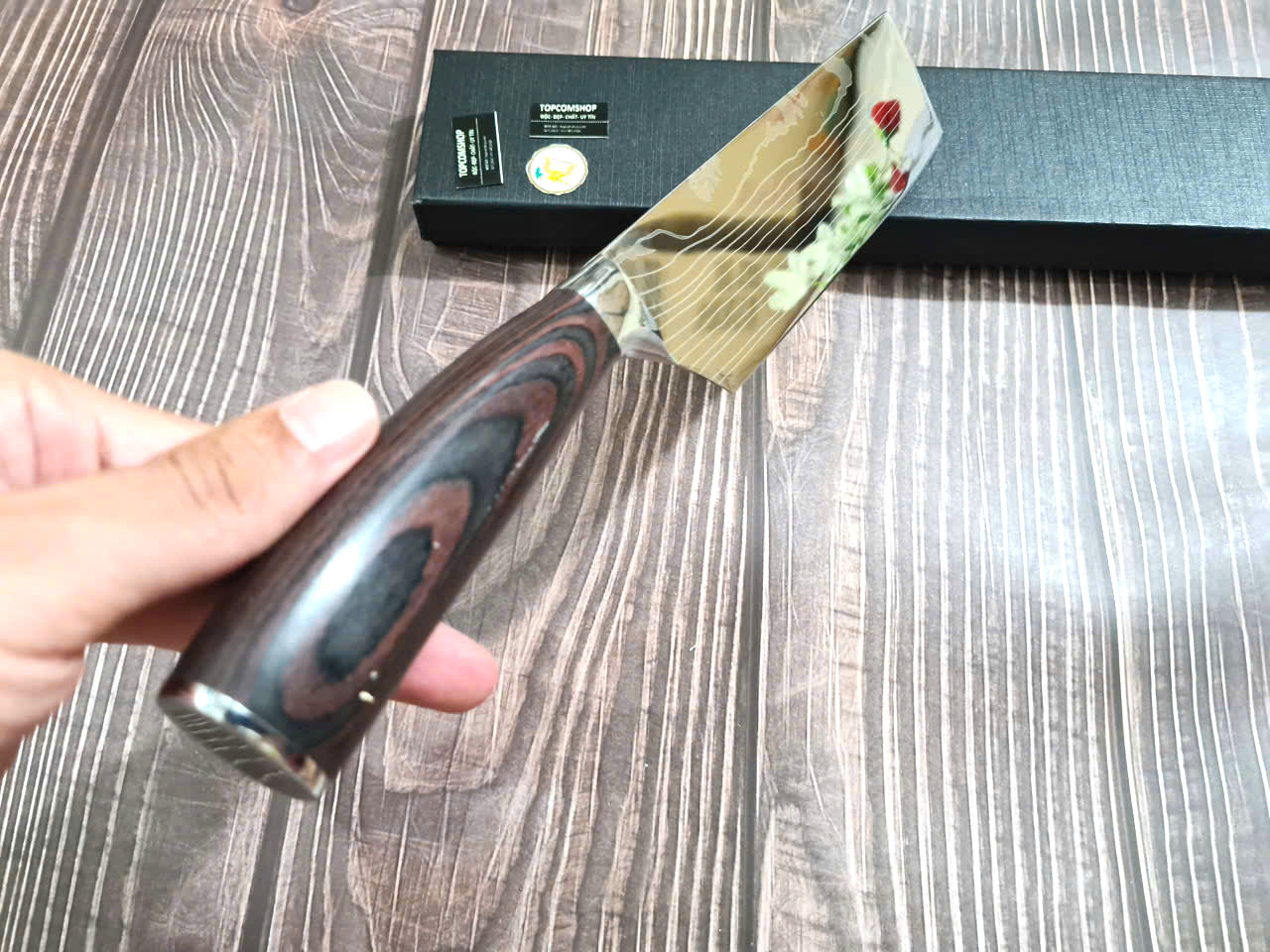 DAO - DAO BẾP NHẬT BẢN USUBA THÉP DAMASCUS MÃ A1 DT125 nt topcoomshop vn