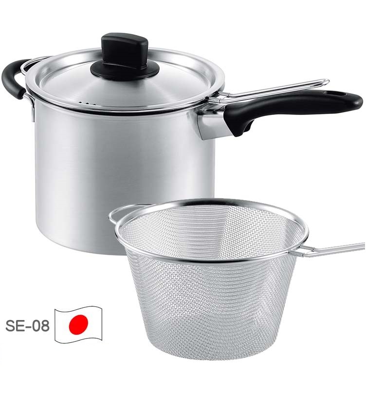 Combo 02 Bộ nồi xửng 2in1 hấp/ luộc inox có tay cầm Tsubame ( 18cm & 22cm ) sử dụng được trên mọi loại bếp - Hàng nội địa Nhật Bản.