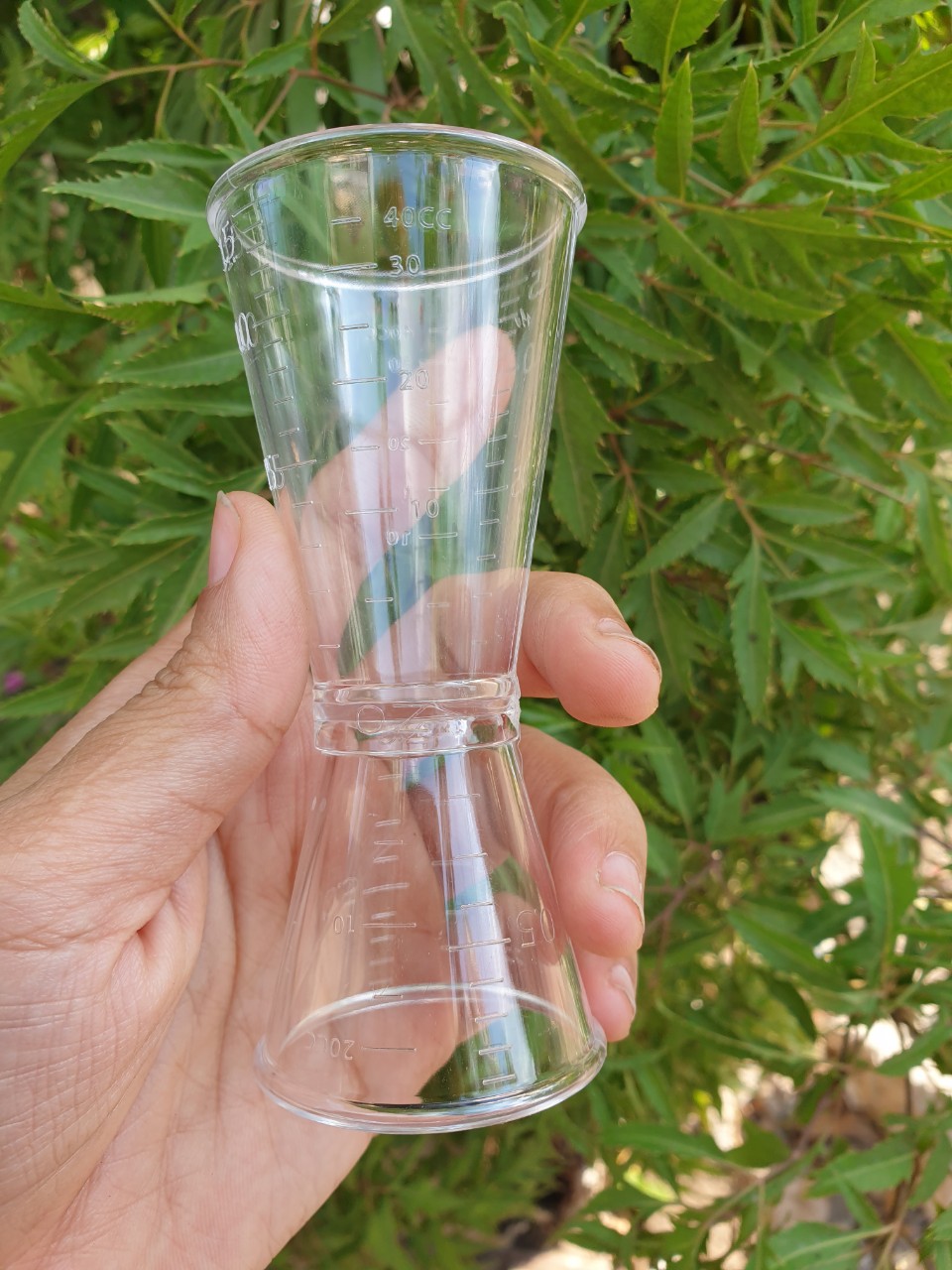 Ly đong định lượng jigger nhựa 2 đầu có chia vạch loại 20ml / 40ml hay 20cc / 40cc , cốc đo lường pha chế nhà bếp