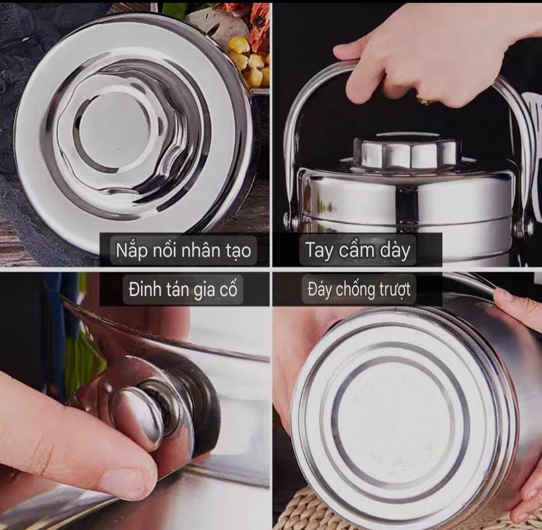 Hộp cơm - JYX ( LOGO CÔ GÁI ) giữ nhiệt chân không 304 bằng thép không gỉ 3 Tầng dung tích 1,3L & 1,9L cho học sinh công nhân văn phòng hộp cơm giữ nhiệt di động hộp cơm siêu bền