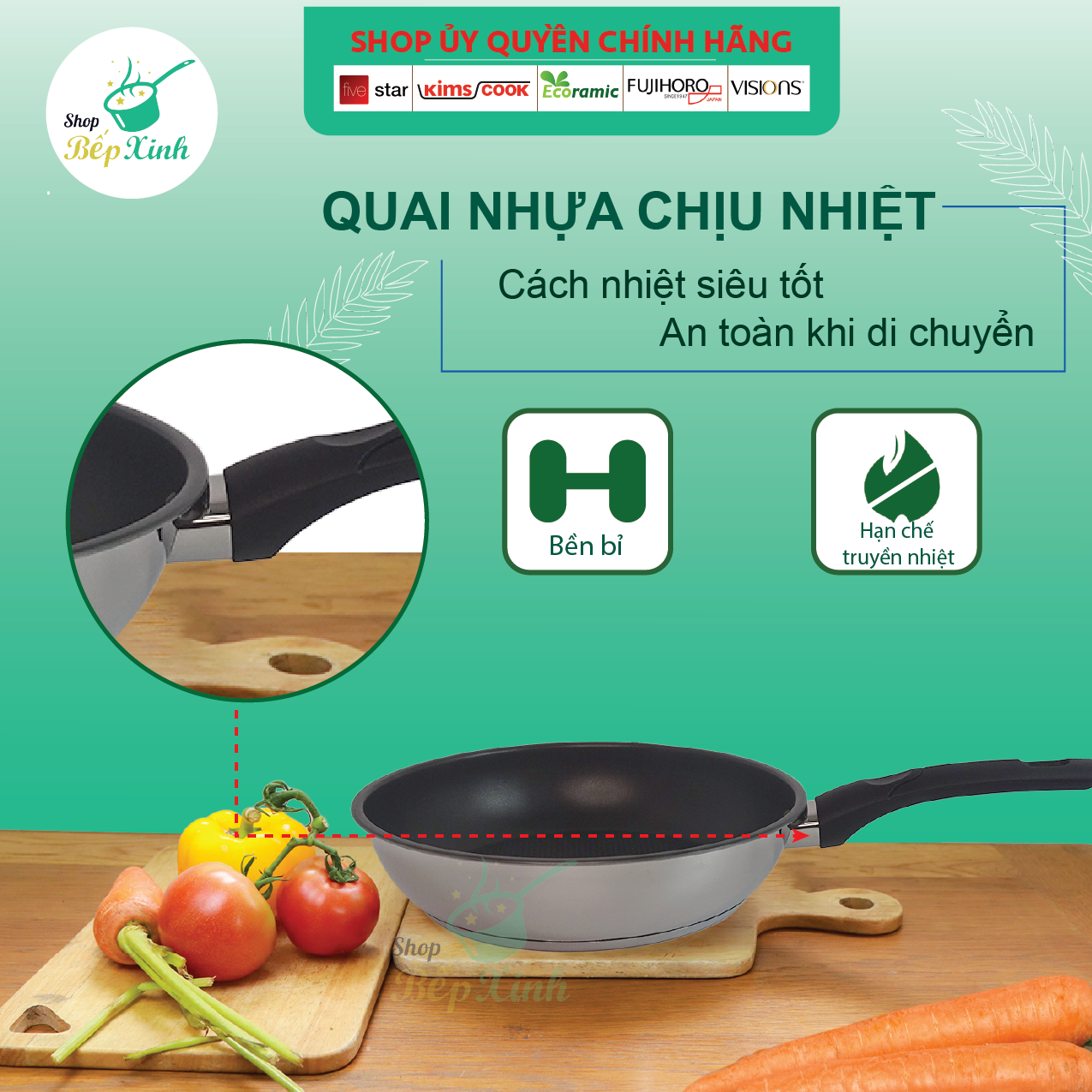 Chảo inox chống dính có nắp kính Fivestar Standard 3 đáy bếp từ tặng 5 muỗng ( 22cm / 24cm / 26cm / 28cm )