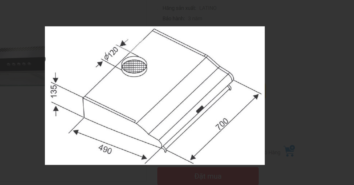 Máy hút mùi âm tủ Juno sofa Lantino LT 270IB 700 mm