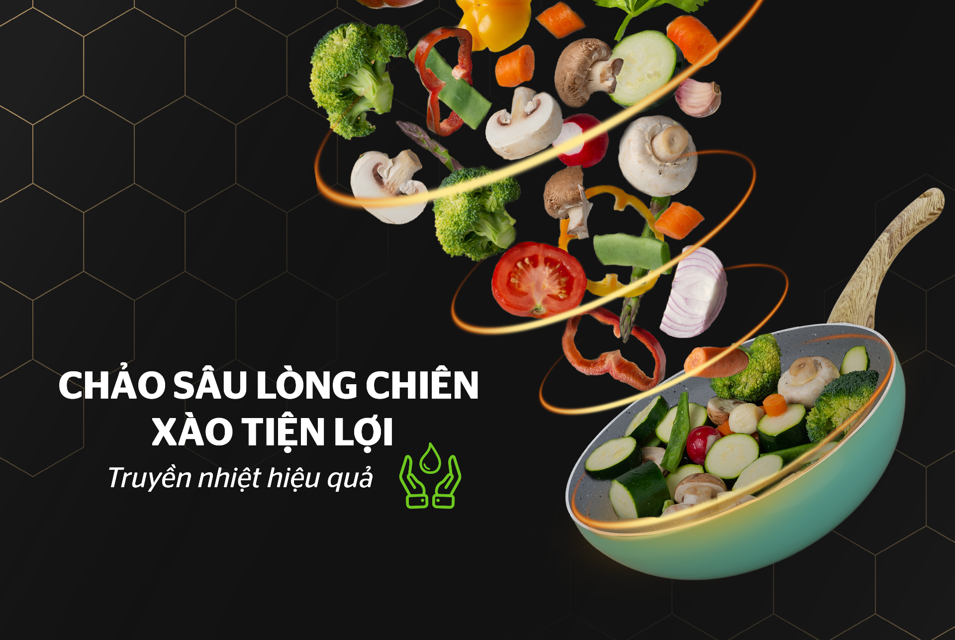Chảo Sâu Chống Dính Vân Đá Sunhouse Clover CL20S - Hàng Chính Hãng
