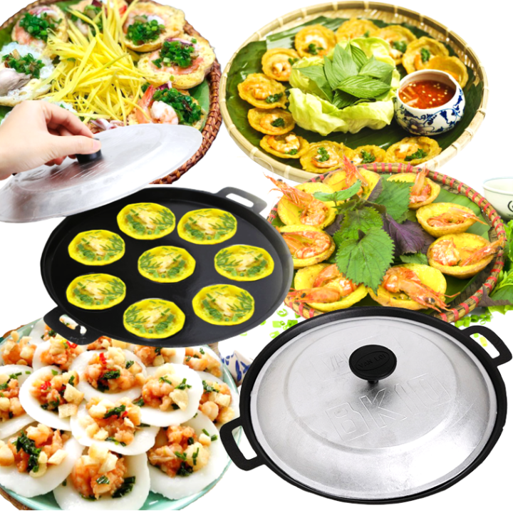 Chảo Đổ Bánh Khọt, Bánh Căn 8 Khuôn Chống Dính