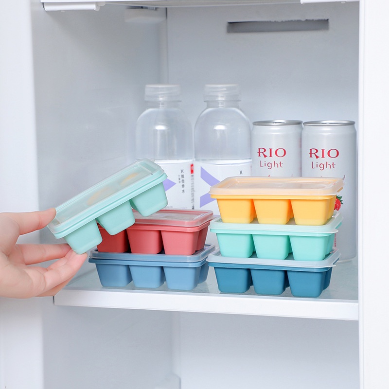Khay Đá 6 Viên, 24 Viên Và 36 Viên Có Nắp Đậy Chống Tràn Tiện Lợi Cao Cấp, Chất Liệu Silicon + Nhựa Pp An Toàn