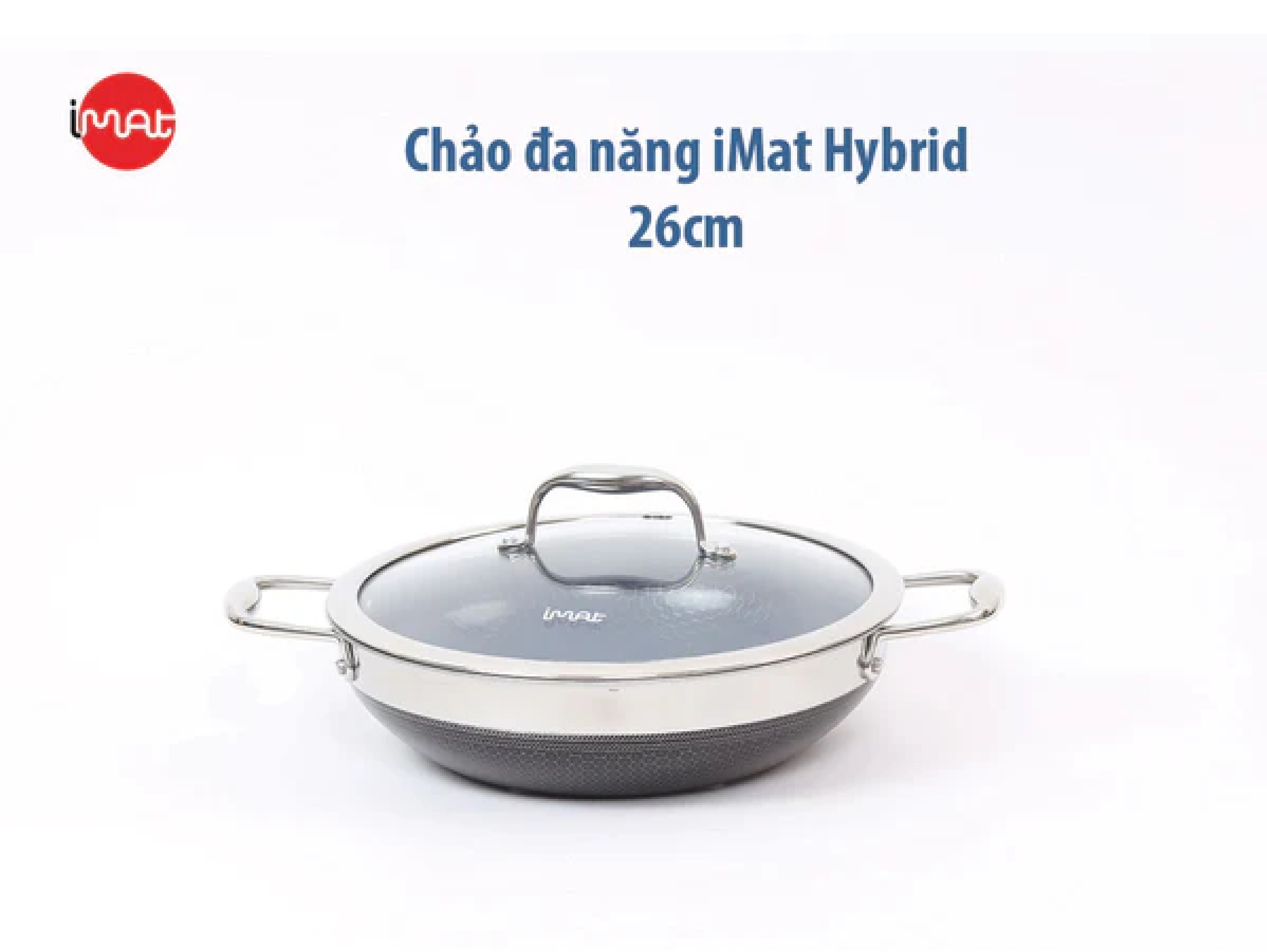 Chảo đa năng iMat Hybrid lòng xanh - Hàng chính hãng