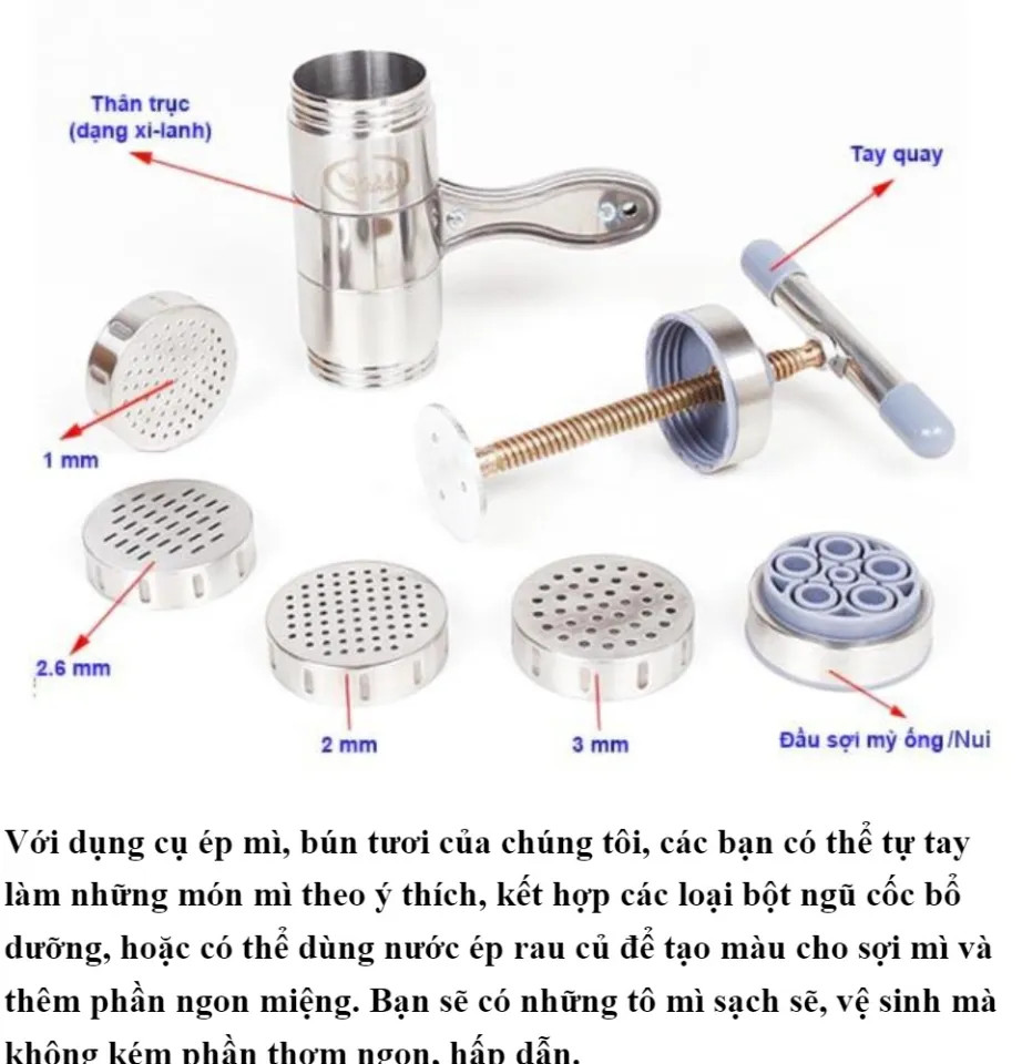 Dụng cụ làm bún, mì tươi 5 đầu inox - HENRYSA