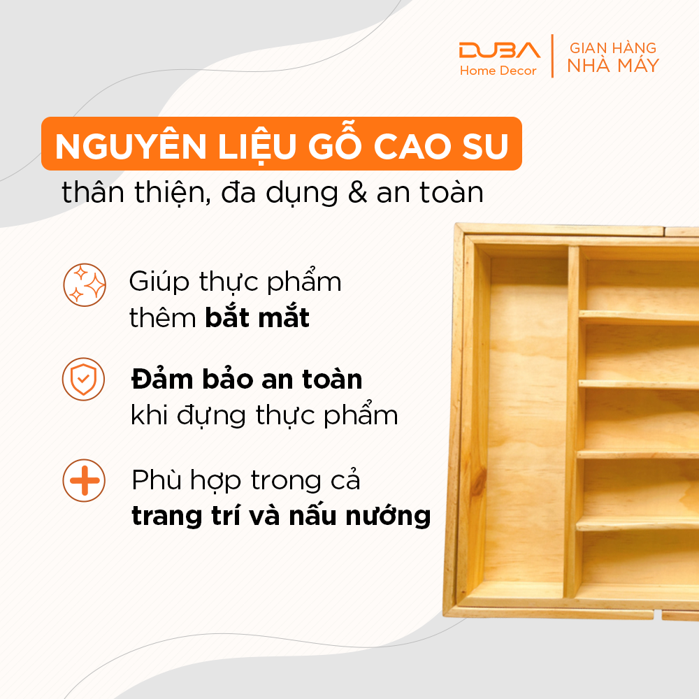 Khay gỗ chia ngăn nới rộng chuẩn xuất khẩu Châu Âu - DUBA (Hàng xuất dư)