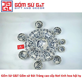Bộ đồ ăn mặt trời vẽ sen tràm Gốm Sứ G&T