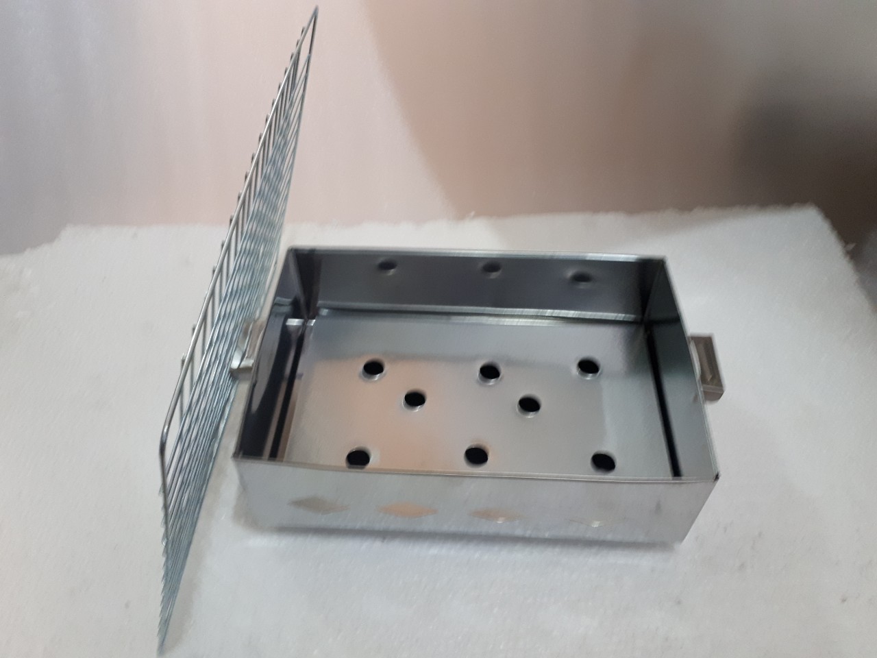 lò nướng than inox vuông loại trung 20x30 có vĩ nướng