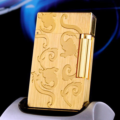 Vỏ Hột Quẹt Bật Lửa Gas Đá Upon D21V Thiết Kế Họa Tiết Khắc Hoa Văn Độc Đáo - Dùng Gas Đá Cao Cấp