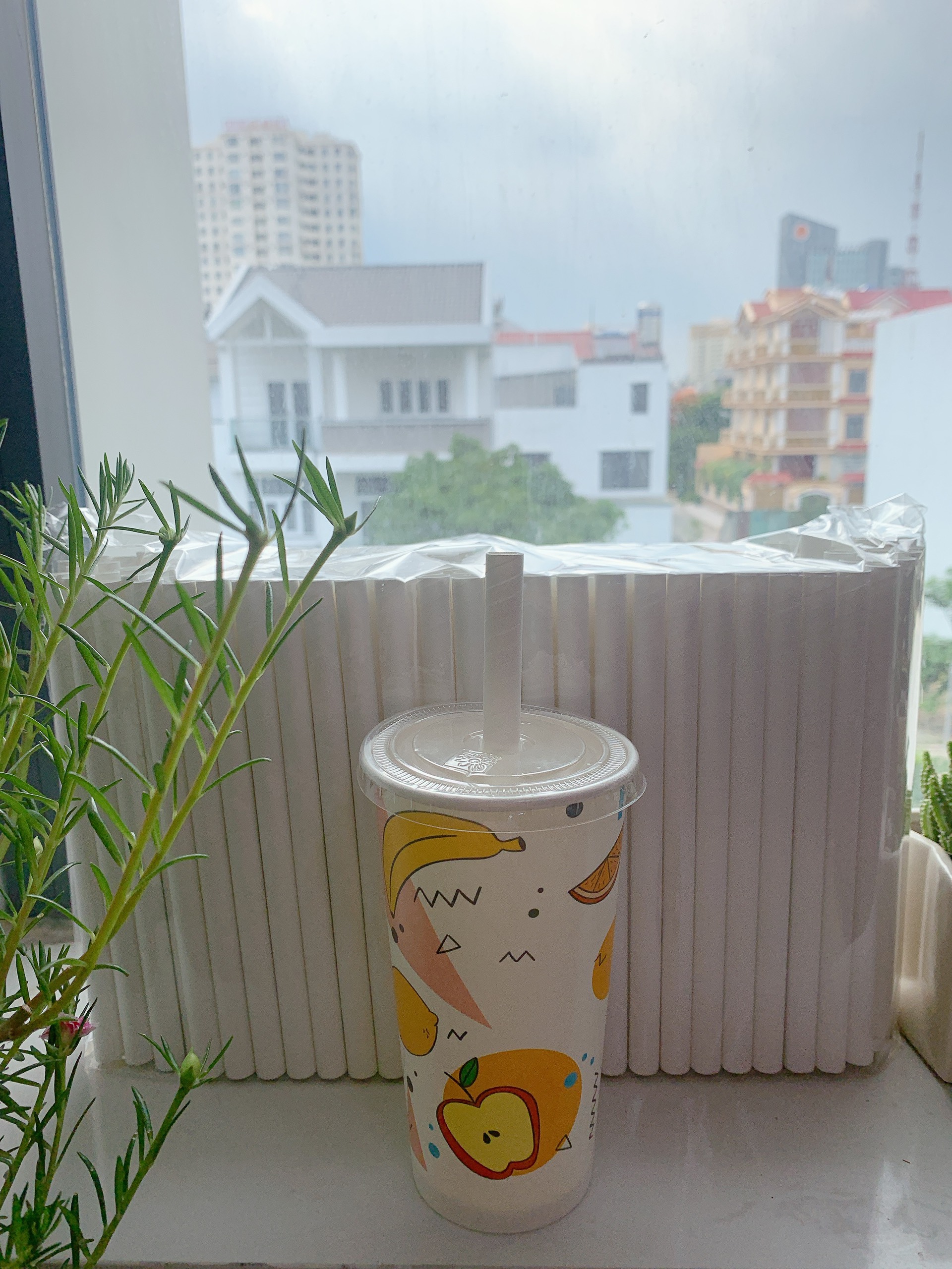 1000 ống hút giấy Clean Paper Straw 12mm x 197mm có bọc từng ống bảo vệ môi trường dùng cho trà sữa