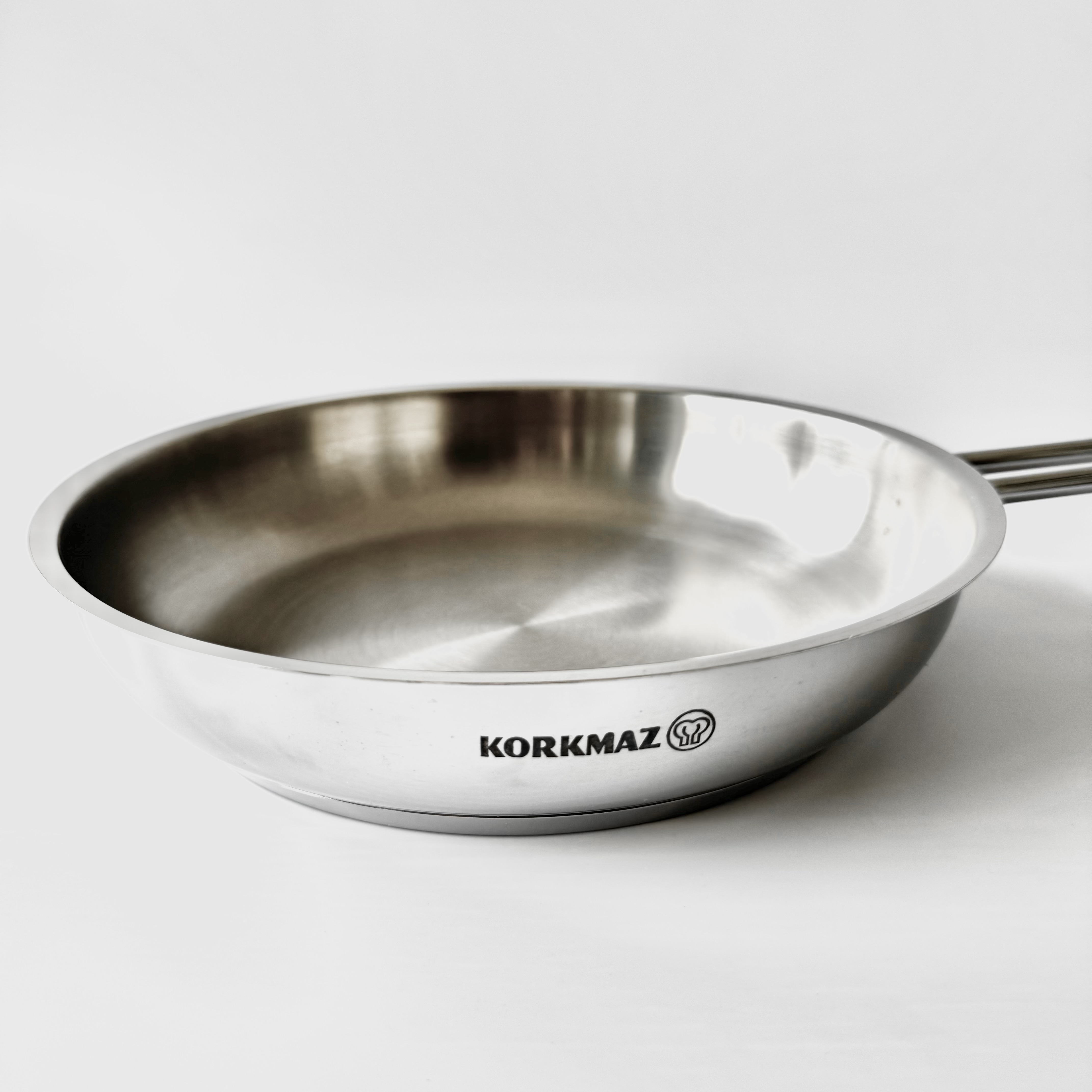 Chảo Inox 304 24cm Korkmaz Tombik A1800 - Hàng Chính Hãng
