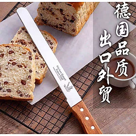 DAO CẮT BÁNH MÌ BÁNH NGỌT BÁNH GATO SINH NHẬT TAY CẦM CÁN GỖ LƯỠI RĂNG CƯA DÀI 38CM ( HÀNG CAO CẤP XUẤT CHLB ĐỨC )
