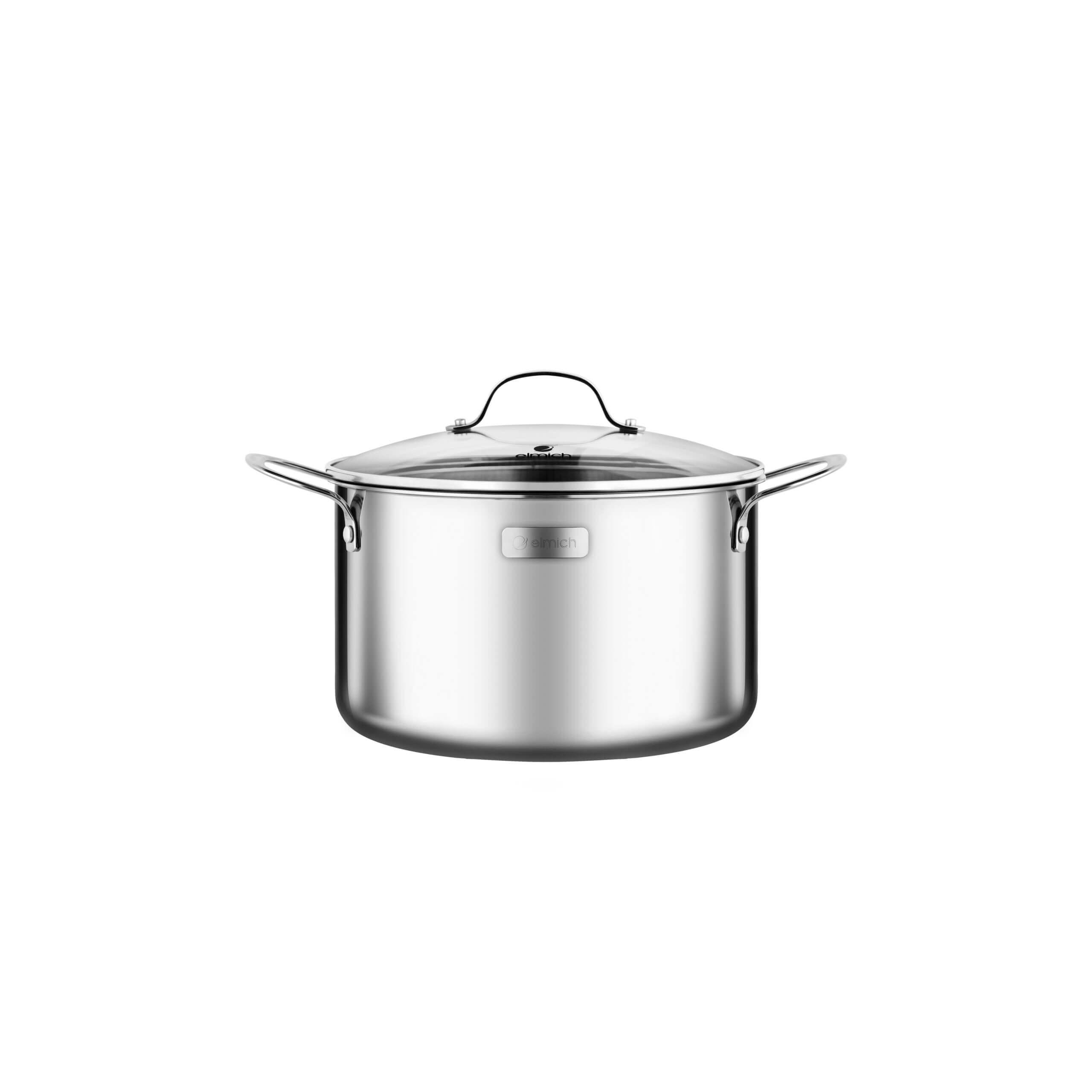 Bộ nồi inox cao cấp 3 lớp đáy liền Trimax 3 chiếc EL-2103 size 18, 20, 26cm - Hàng chính hãng