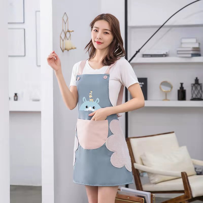 Tạp dề nấu ăn , họa tiết cao cấp thiết kế thời trang ,chất liệu mềm mại ,có khăn lau tay bên hông ,chống thấm nước