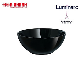 Tô Thủy Tinh Luminarc Diwali Đen 18cm đựng thức ăn cường lực, kháng vỡ - Bộ 3 cái - P0864