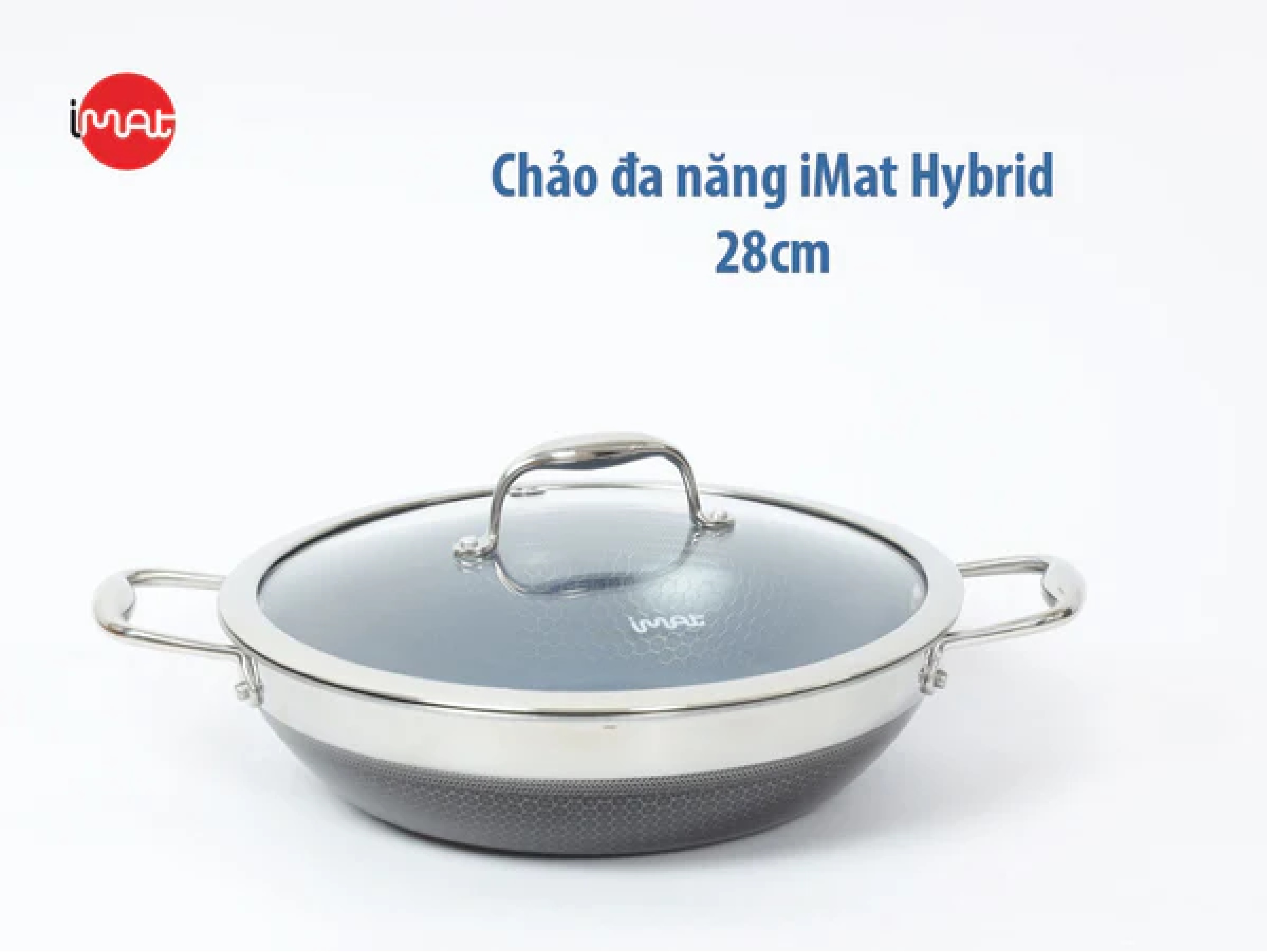 Chảo đa năng iMat Hybrid lòng xanh - Hàng chính hãng