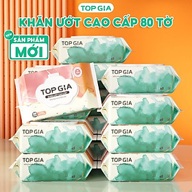 Thùng khăn ướt TopGia ban mai 80tờ mềm mại không mùi không chứa chất bảo quản,không chứa parabens