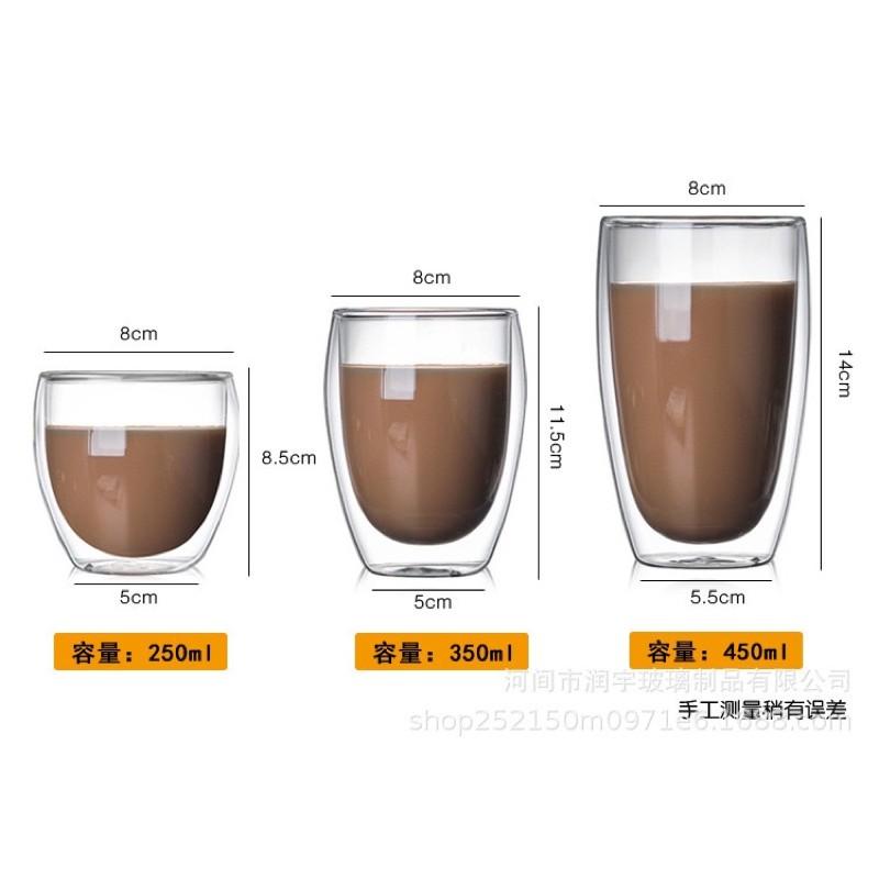 Cốc thuỷ tinh 2 lớp (250, 350, 450ml)