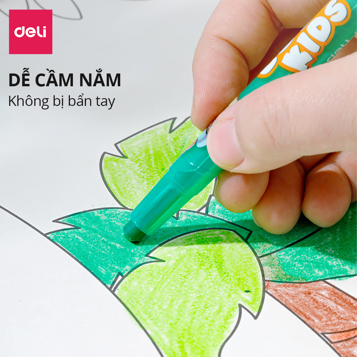 Bút Sáp Vặn Gấu Con Deli - 12/24 Màu Sáp Tươi Sáng Lên Màu Chuẩn An Toàn Cho Trẻ Nhỏ Học Sinh Tô Vẽ Tranh