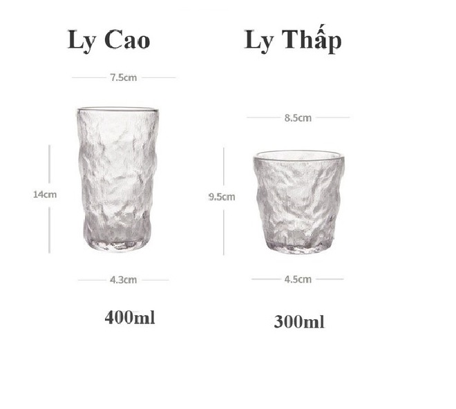 Ly thủy tinh vân nhám thiết kế phong cách giản đơn