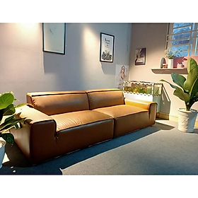Sofa băng da bò Italy Tundo màu vàng SFBCT15 2m4 hàng cao cấp chuẩn da bò nhập khẩu Ý