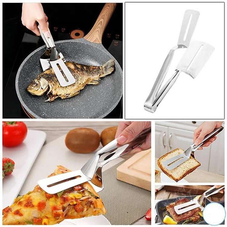 Kẹp Gắp Thức Ăn, Dụng Cụ Kẹp Gắp Nóng Chiên Cá, Thịt Nướng Bằng INOX Cao Cấp An Toàn, Tiện Dụng Cao Cấp
