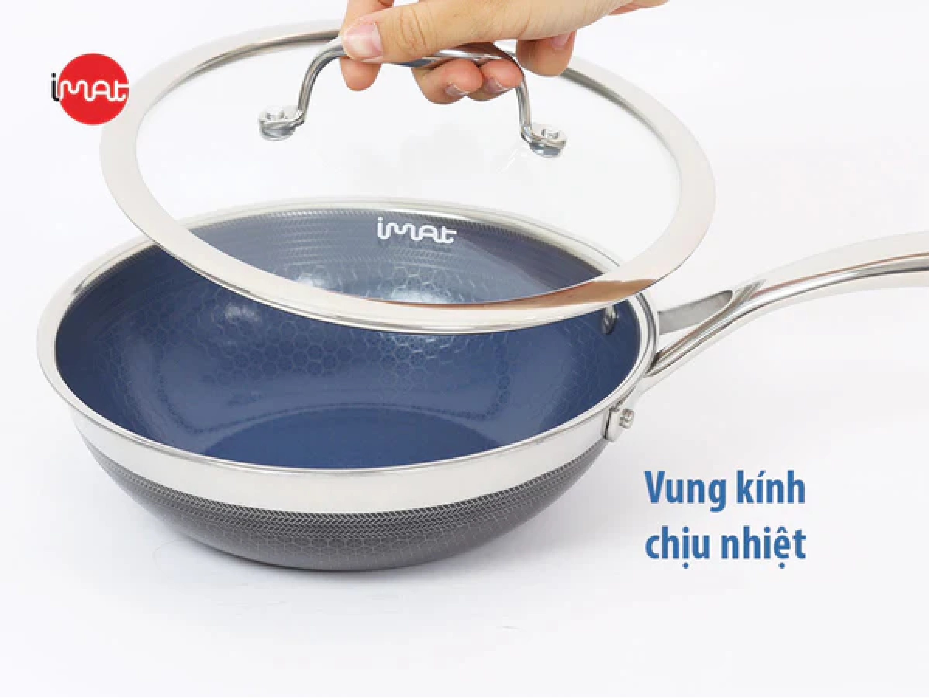 Chảo đa năng iMat Hybrid lòng xanh - Hàng chính hãng