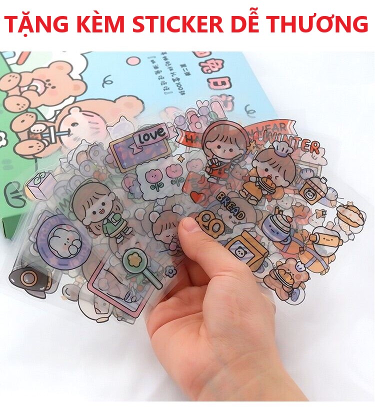 Hộp bút Túi Đựng Bút Trong Suốt Cỡ Lớn Chống Thấm Nước Phong Cách Hàn Quốc / Túi đựng đồ dùng cá nhân ,túi du lịch Tặng kèm sticker trang trí - Hàng Chính Hãng