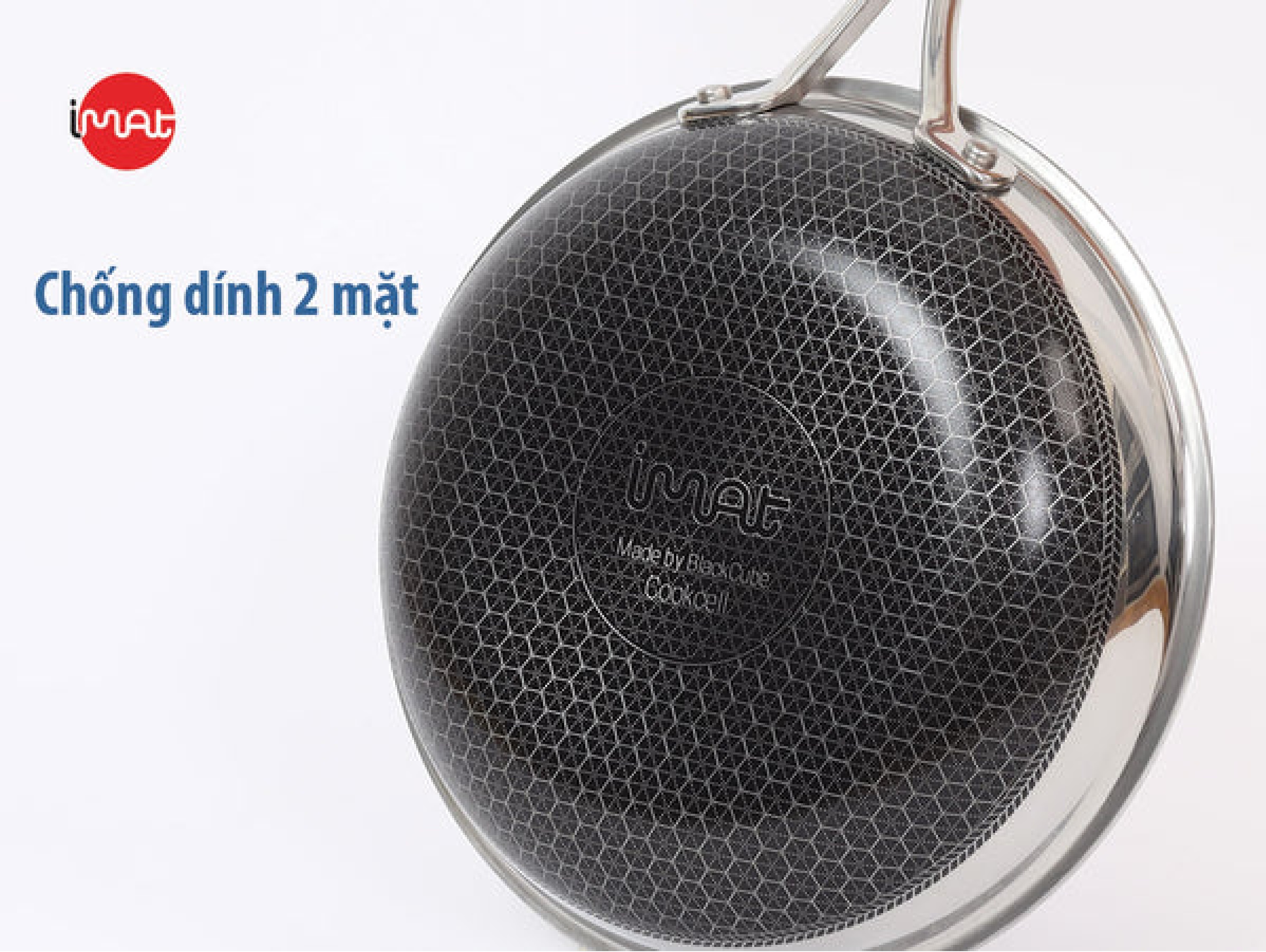 Chảo đa năng iMat Hybrid lòng xanh - Hàng chính hãng