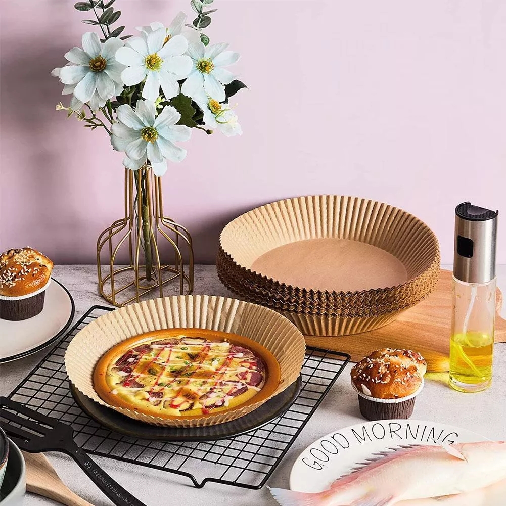 50 Tờ Giấy Nến Lót Nồi Chiên Không Dầu Hình Khuôn Bánh Siêu Tiện Lợi - Thấm Giảm Thiểu Tối Đa Dầu Mỡ Bám