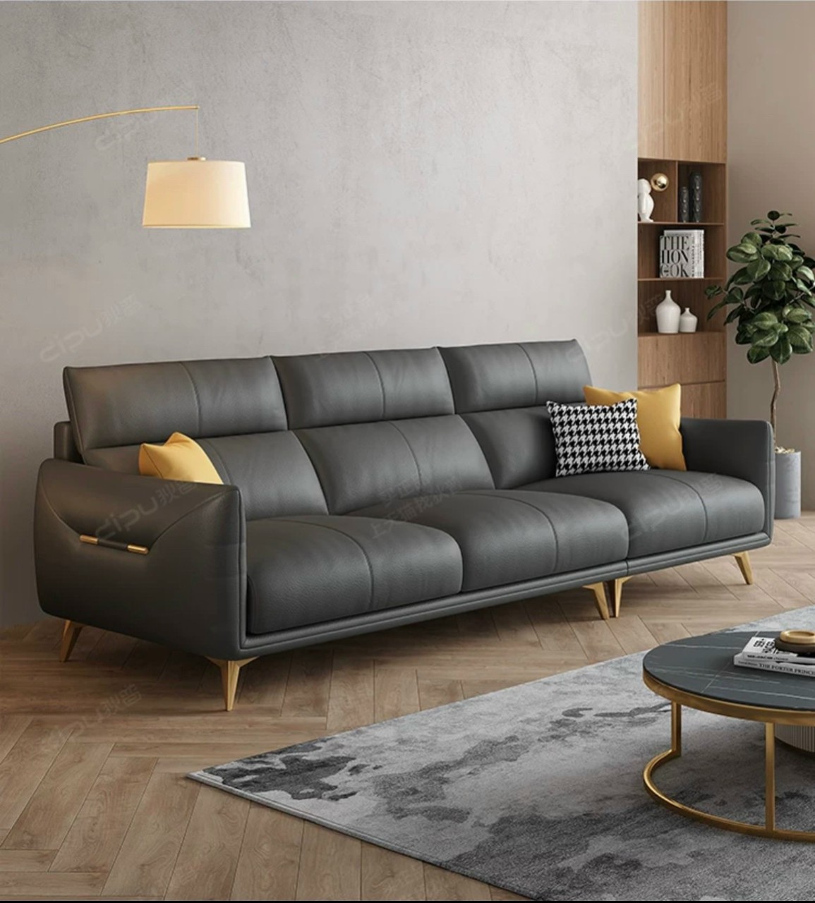 Ghế sofa băng 4 chỗ ngồi Tundo 200 x 85 cm x 85 cm màu cam đất