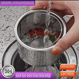 Dụng Cụ Lọc Rác Inox Chống Gỉ Bồn Rửa Chén Có Quai Xách K7TD