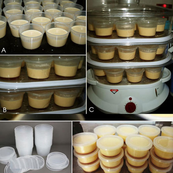 Bộ 50 khuôn bánh flan hình tròn có nắp đậy
