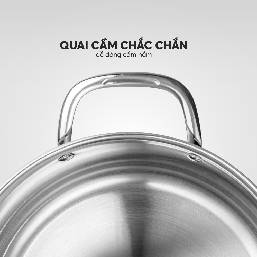 Nồi luộc gà Inox 3 lớp đáy liền Elmich Trimax Classic 28cm 2410OL, Hàng chính hãng, Dùng được mọi loại bếp - JoyMall