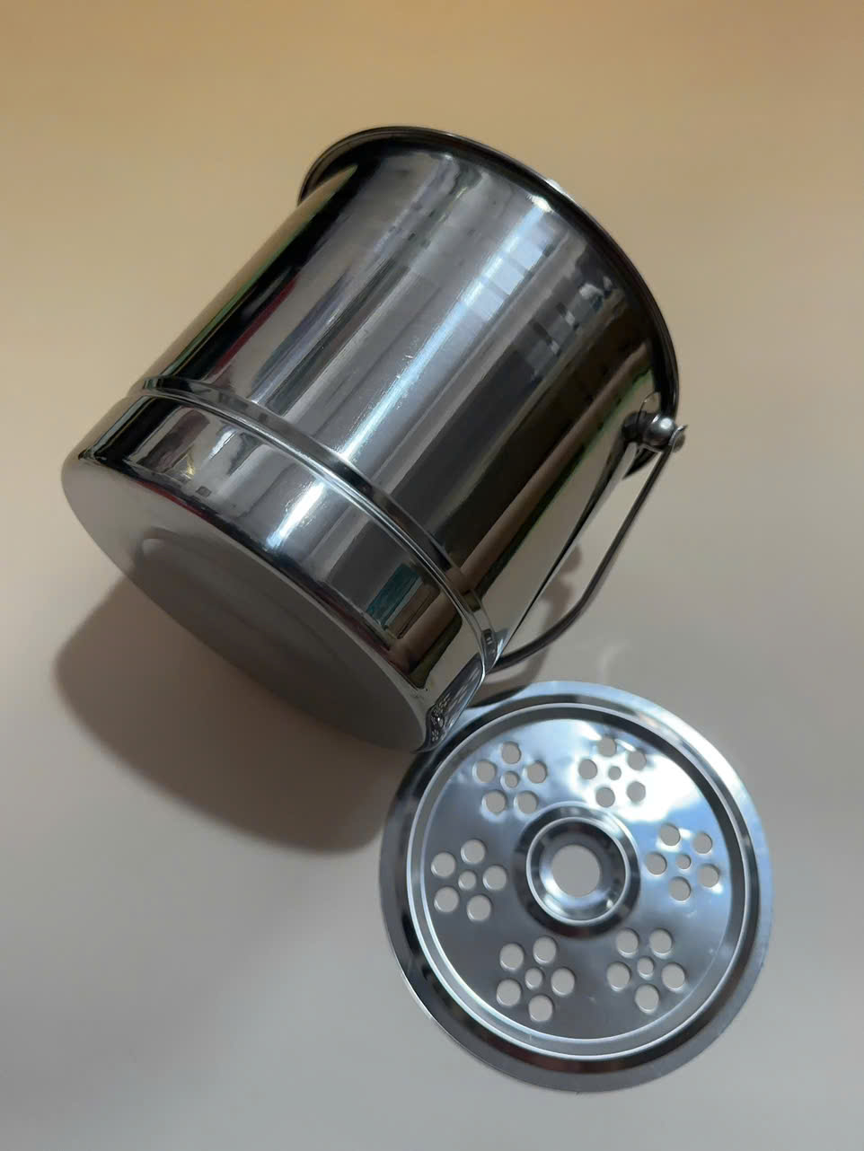 Xô đá Inox 1.5L 13cmx15cm Inox304 Decor | XÔ ĐÁ INOX CÓ QUAI