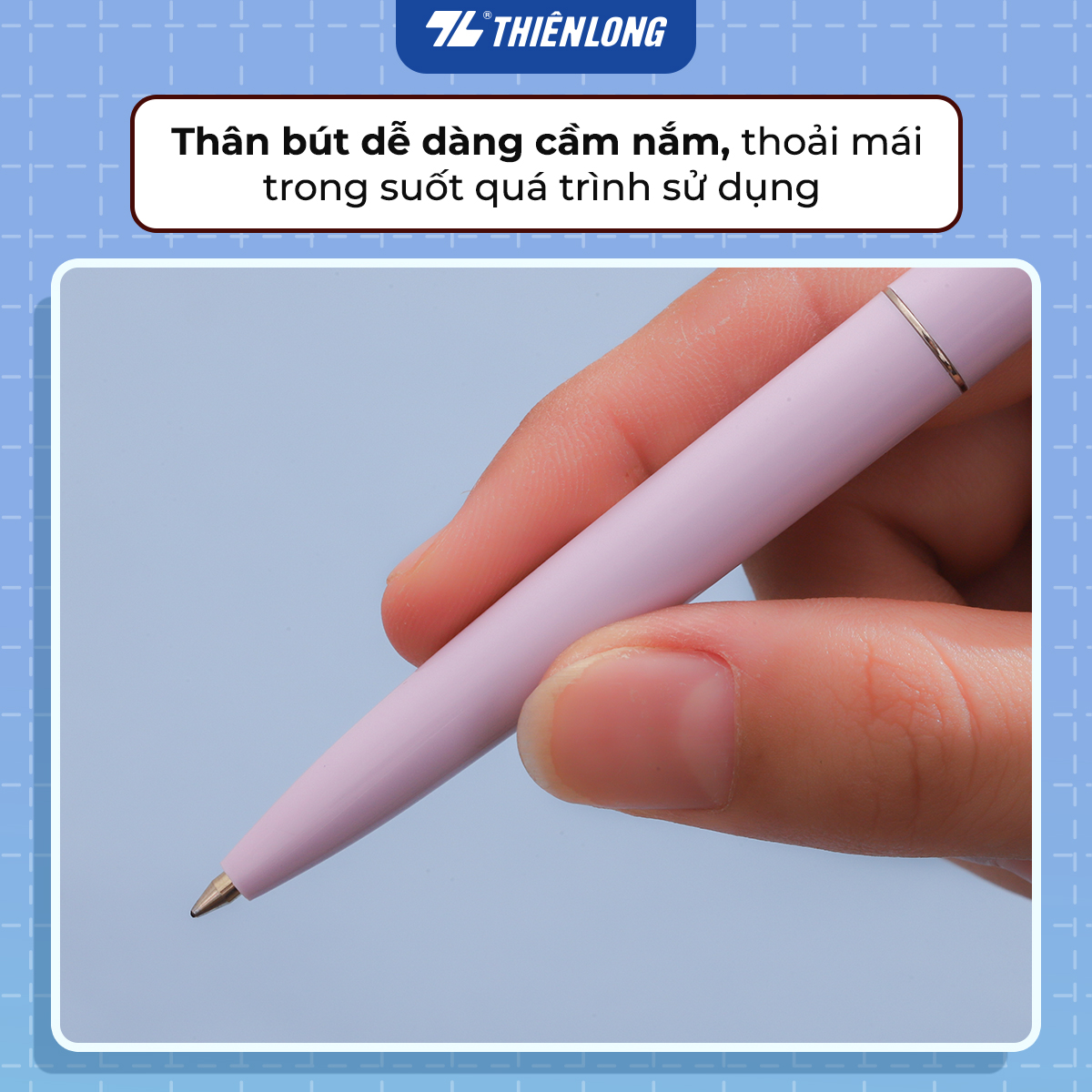 Bút gel B - Minimalist Butter Gel Thiên Long - Premium tip - Mực Xanh - Màu thân ngẫu nhiên