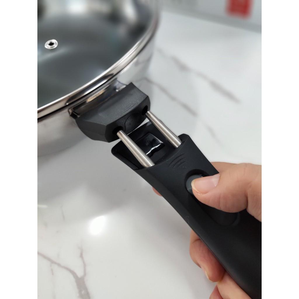 Bộ nồi xửng hấp T&K Kimscook hàn Quốc Blackcube 24CM, 3 lớp đúc liền inox 304 , siêu bền cào không xước