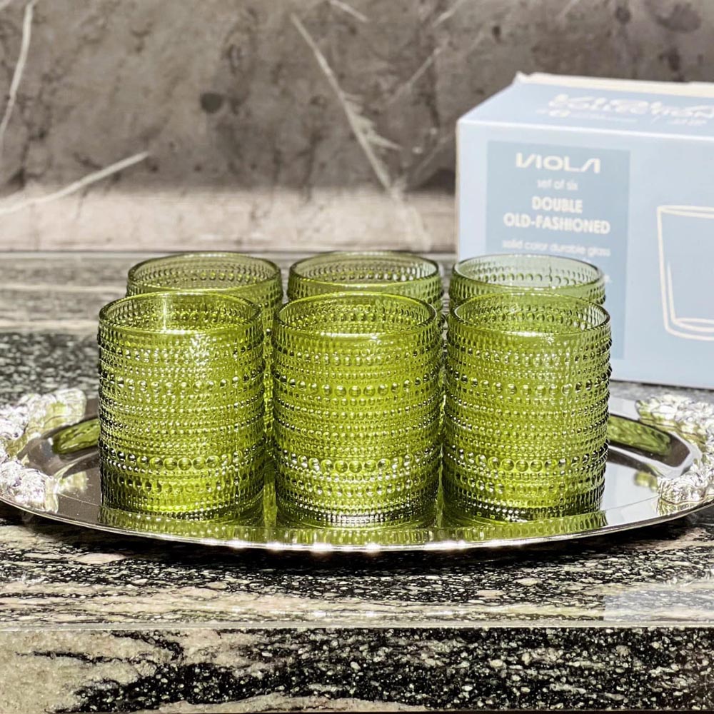 Set 6 cốc hạt cườm Viola From Germany 295ml dáng trụ thủy tinh cao cấp Hàng chính hãng
