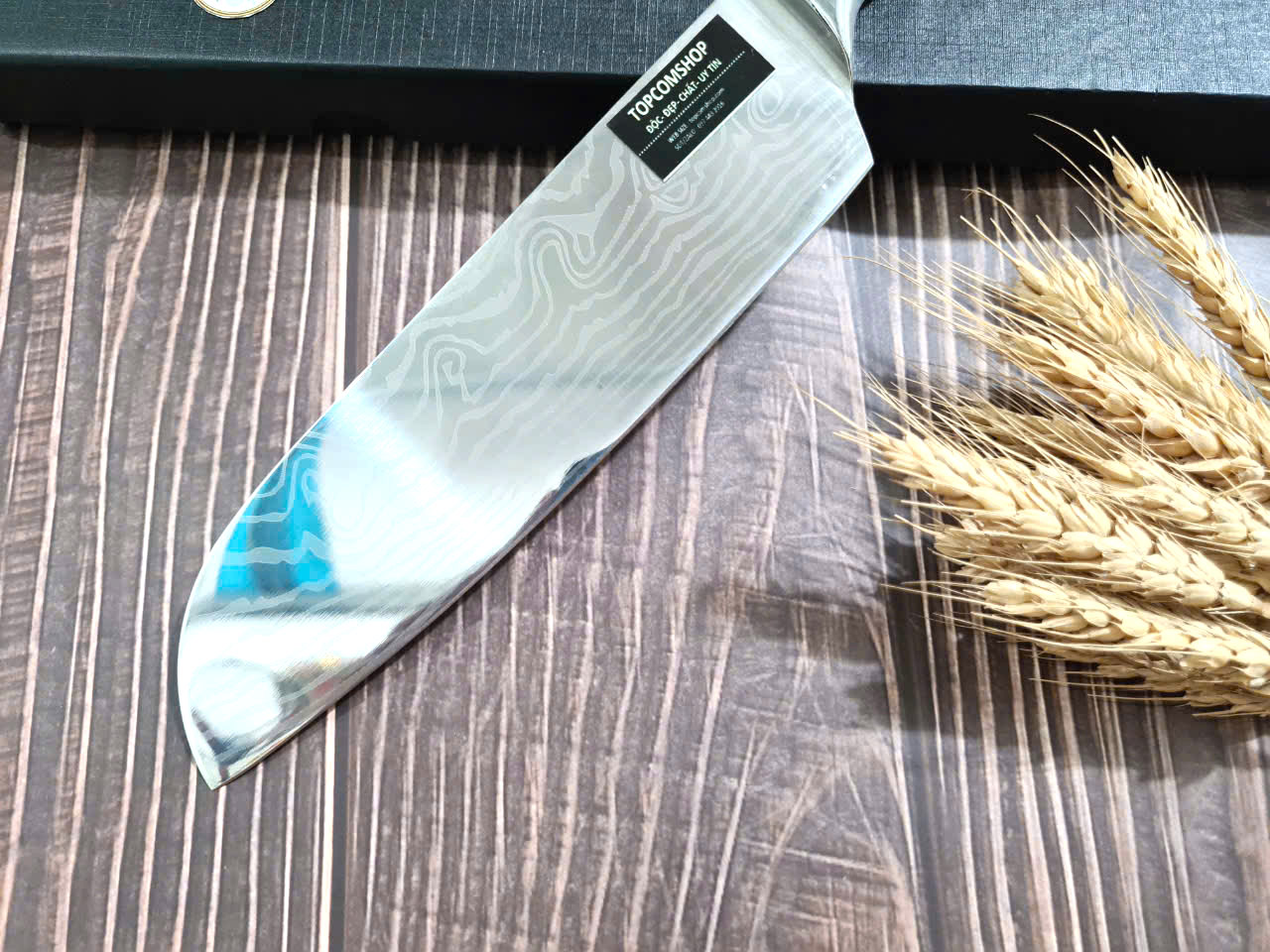DAO - DAO BẾP NHẬT BẢN SANTOKU THÉP DAMASCUS MÃ A9 DT116 nt topcomshop vn