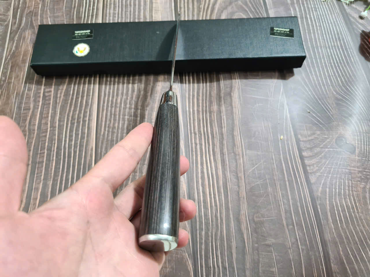 DAO - DAO BẾP NHẬT BẢN SANTOKU THÉP DAMASCUS MÃ A11 DT116 nt topcomshop vn