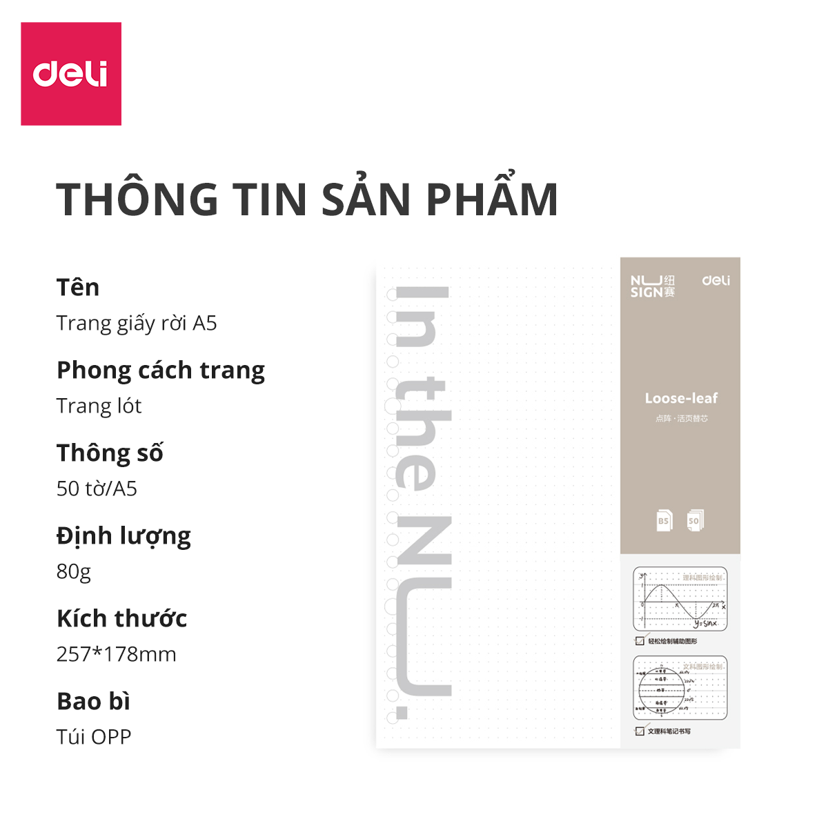 Sổ Còng Nhựa Sổ Tay A5 B5 Bìa Nhựa Cứng 80gsm 120 Trang Có Thể Thay Lõi Sổ Ruột Sổ Nhiều Size Deli - Phù Hợp Làm Sổ Kế Hoạch Planner, Nhật Kí, Tập Vở Ghi Chép Bullet Journal - GHA560 GHB560