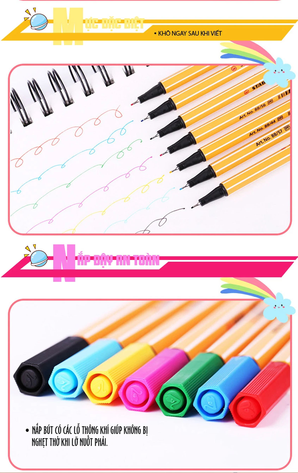Combo bút kim STABILO Point 88 0.4mm (PT88) - Hộp thiếc 66 màu (PT8866M)